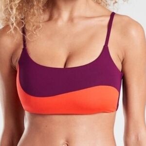 NWT Athleta D-DD Asym Colorblock Bikini Top, XXS